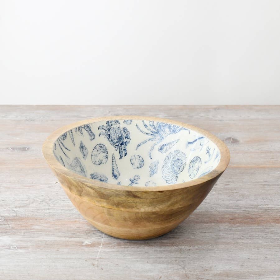 Coastal Enamel + Wooden Bowls.