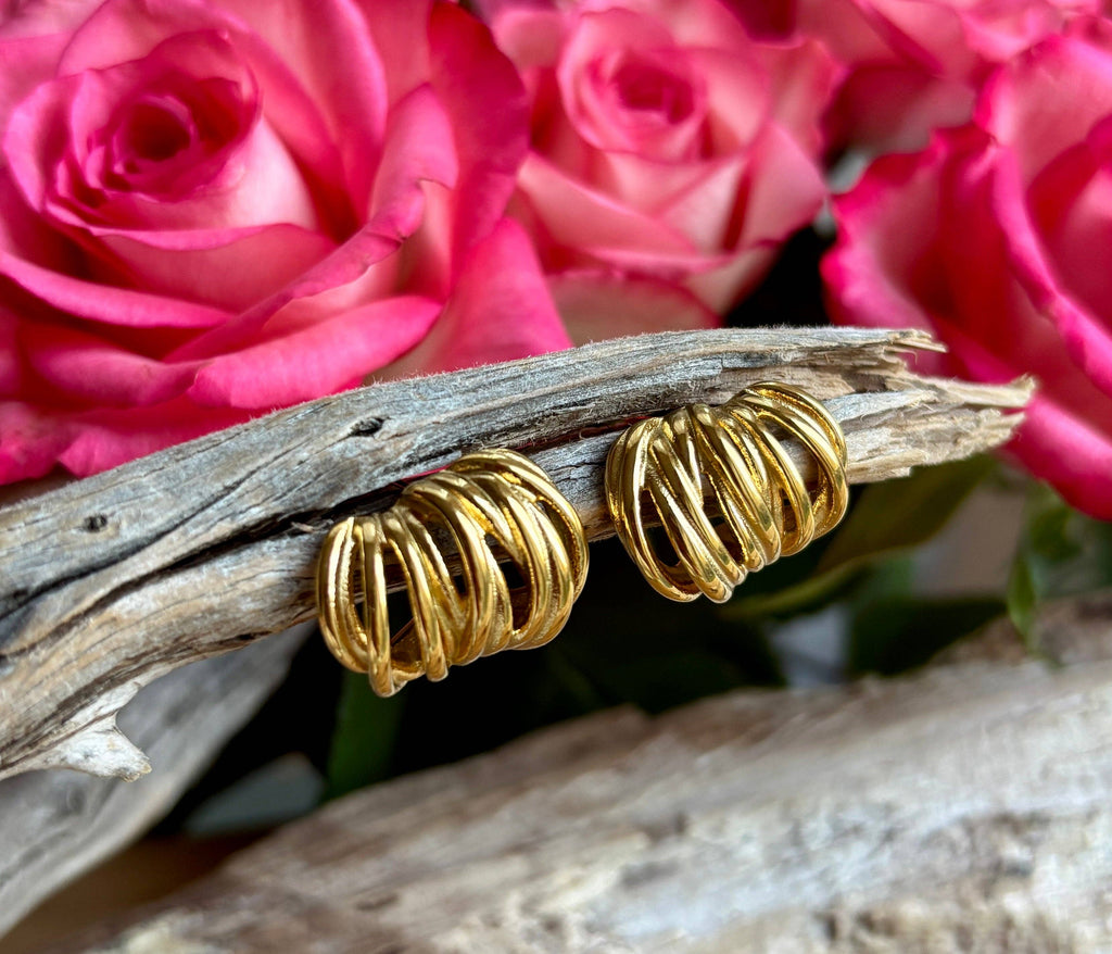 18ct Gold Plated Multi Strand Earrings