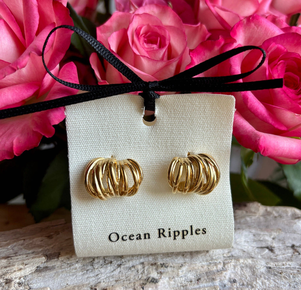 18ct Gold Plated Multi Strand Earrings